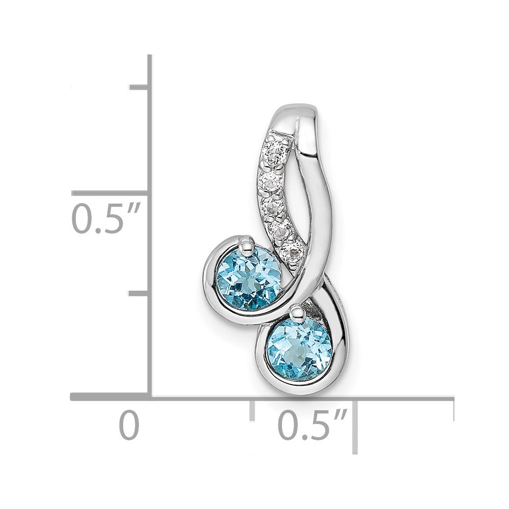 Sterlingsilber Rhodiniert.7t.w. Lsbt/white Topas Anhänger