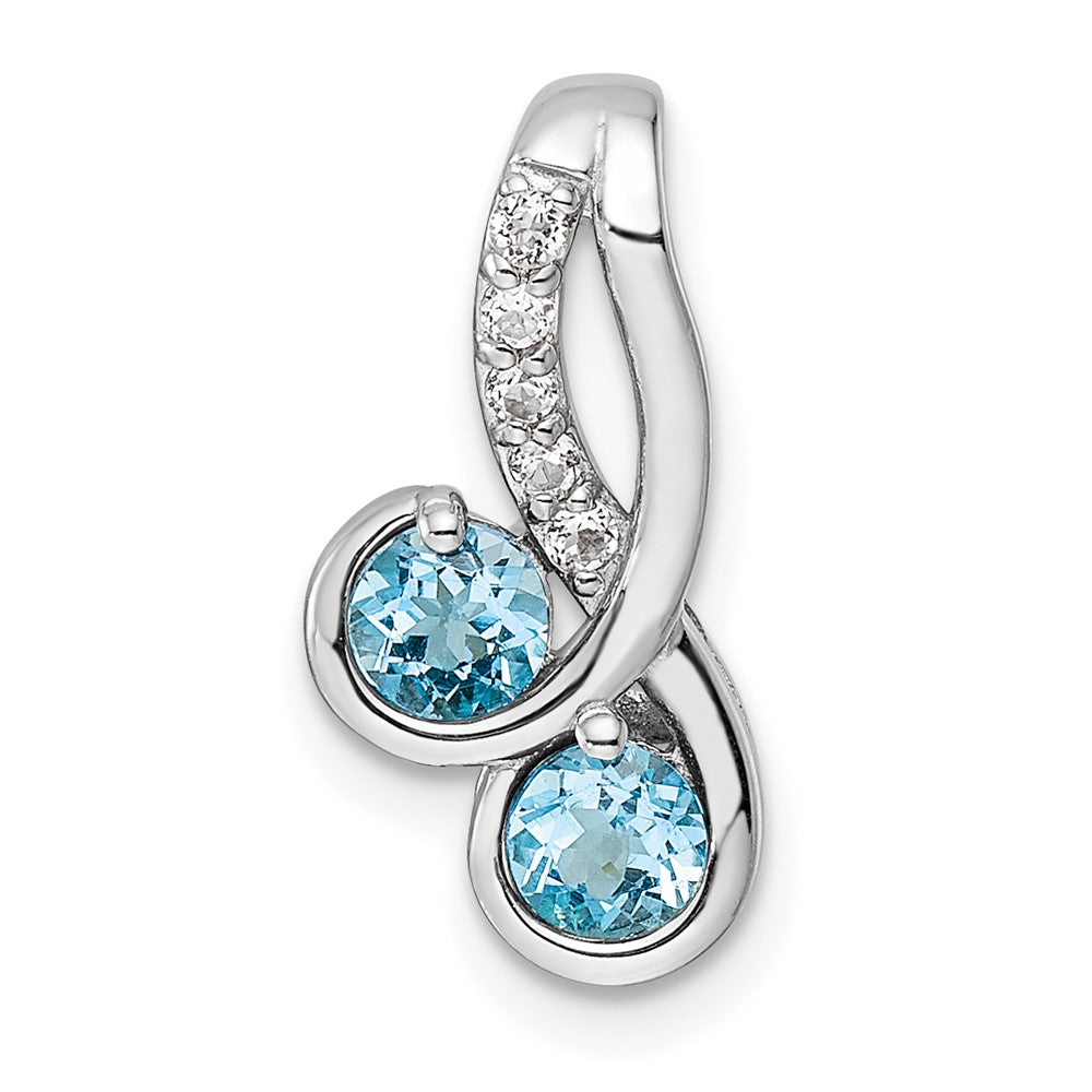 Sterlingsilber Rhodiniert.7t.w. Lsbt/white Topas Anhänger