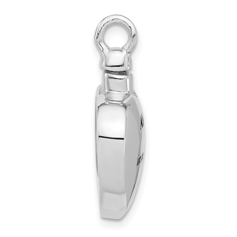 Sterlingsilber Rhodiniert Emaille Herz mit Paw Druck Ash Halter Anhänger