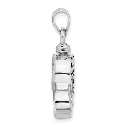Sterlingsilber Rhodiniert Emaille Herz mit Paw Prints Anhänger