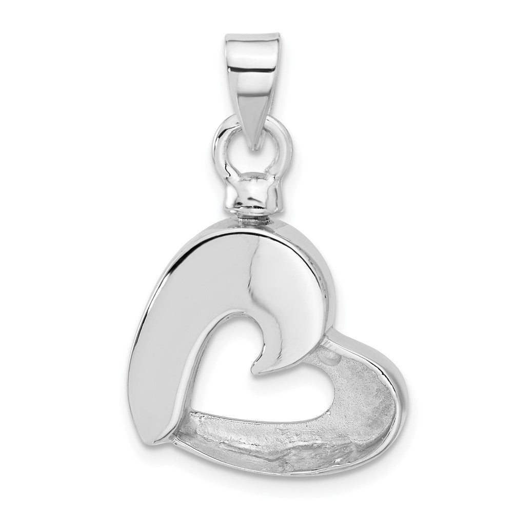 Sterlingsilber Rhodiniert Emaille Herz mit Paw Prints Anhänger