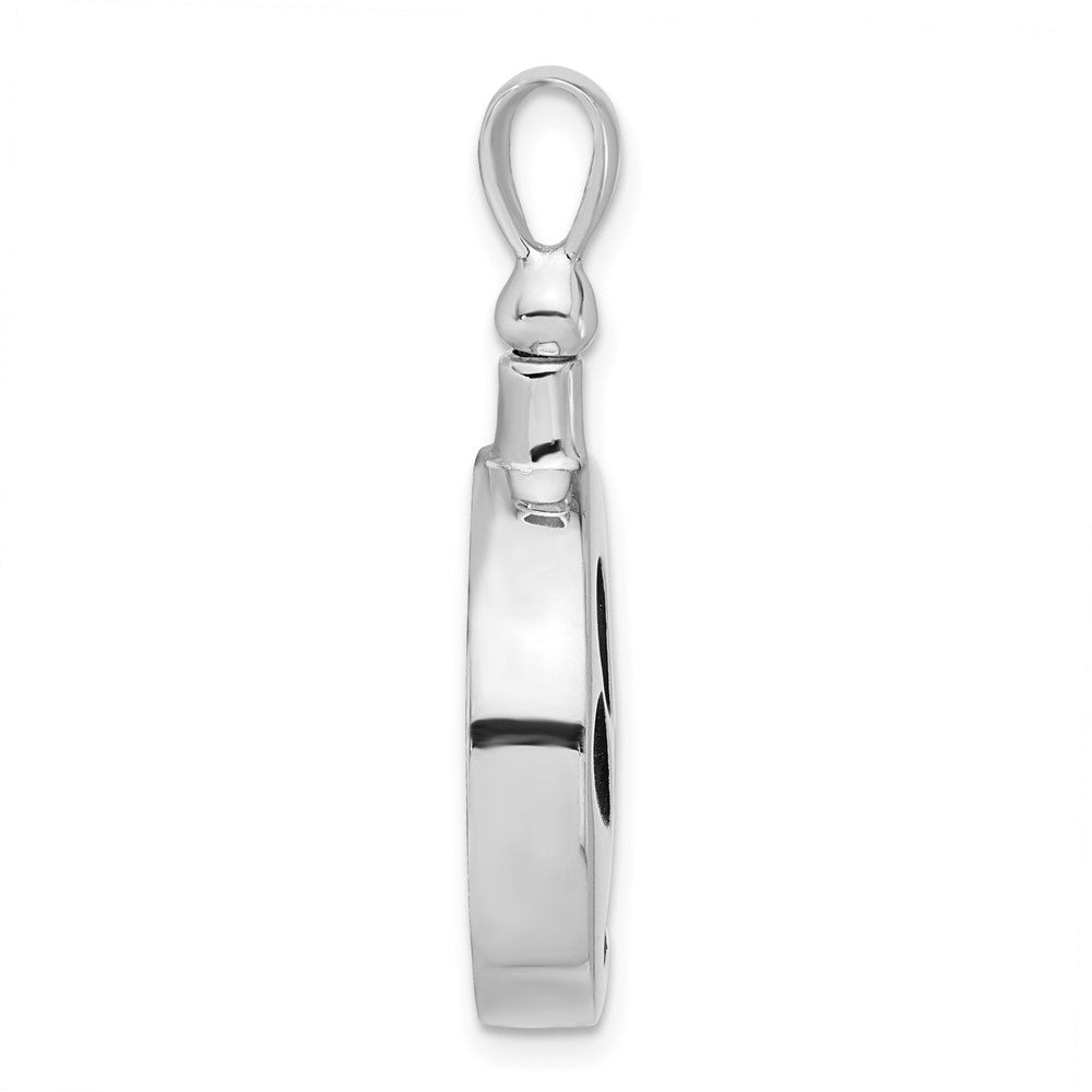 Sterlingsilber Rhodiniert Emaille Rund Paw Druck Ash Halter Anhänger