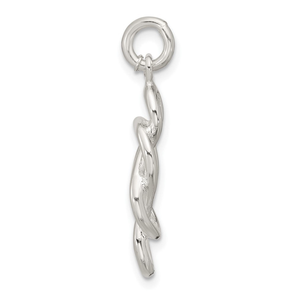 Sterlingsilber Poliert Doppelt Fantasie Knoten Anhänger