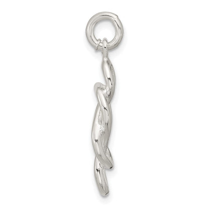 Sterlingsilber Poliert Doppelt Fantasie Knoten Anhänger