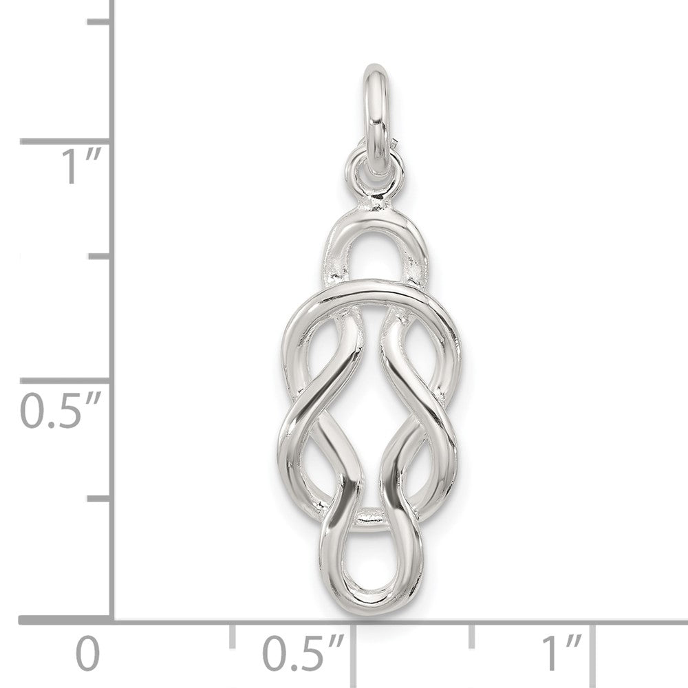 Sterlingsilber Poliert Doppelt Fantasie Knoten Anhänger