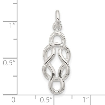 Sterlingsilber Poliert Doppelt Fantasie Knoten Anhänger