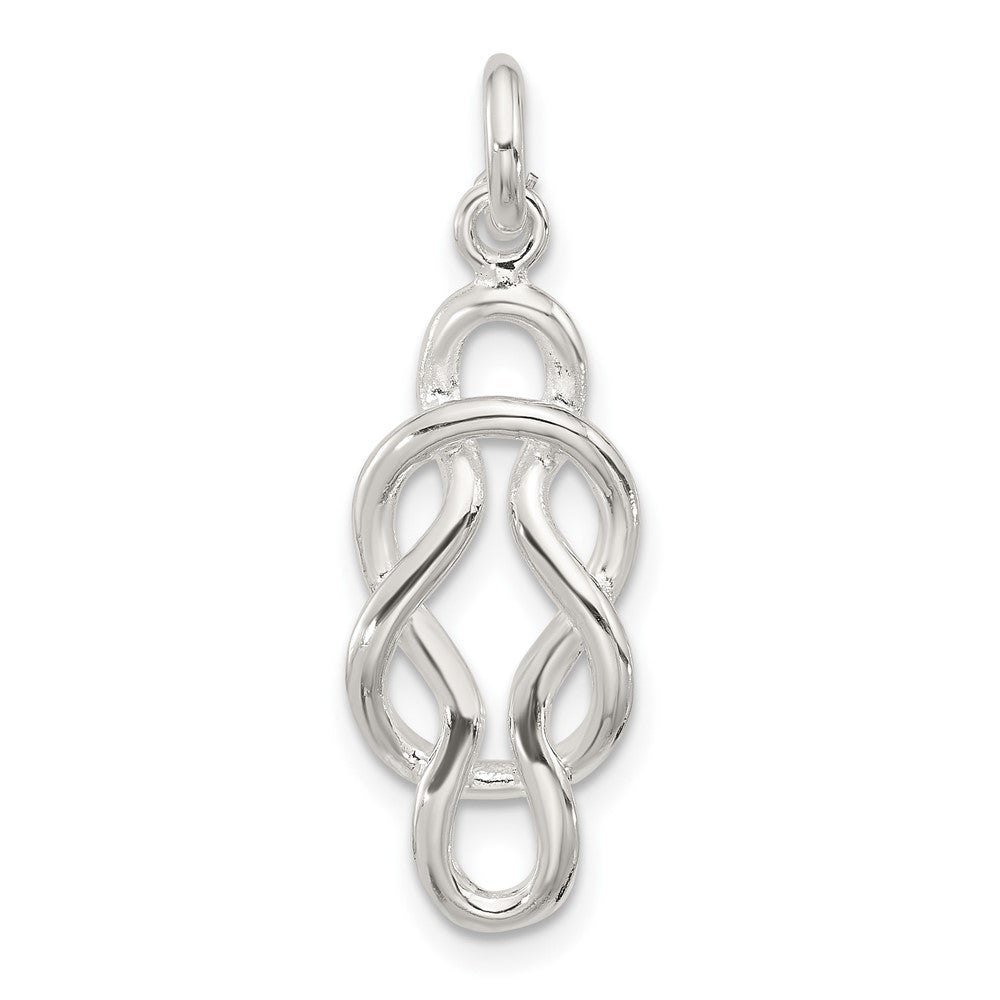 Sterlingsilber Poliert Doppelt Fantasie Knoten Anhänger