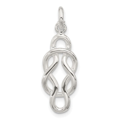 Sterlingsilber Poliert Doppelt Fantasie Knoten Anhänger