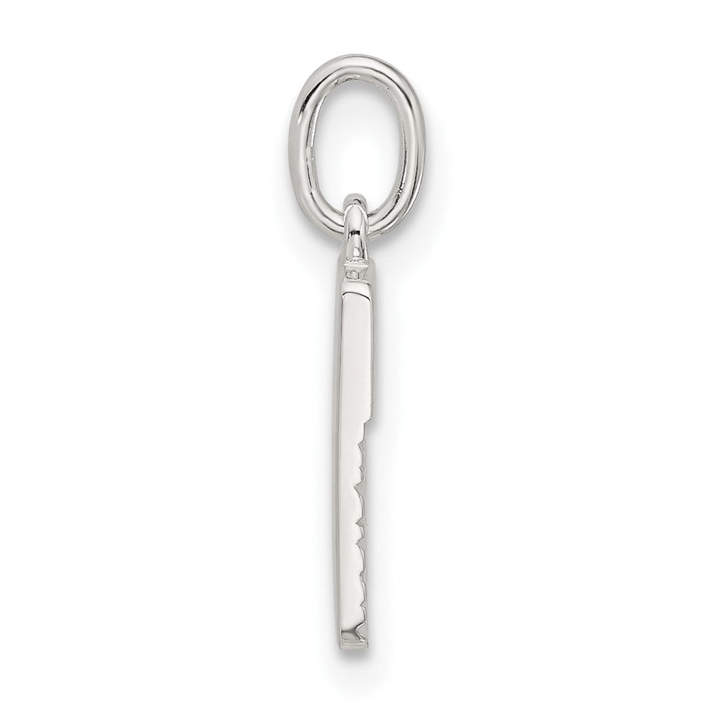 Sterlingsilber E-coated Strukturiert Rechteck Charm