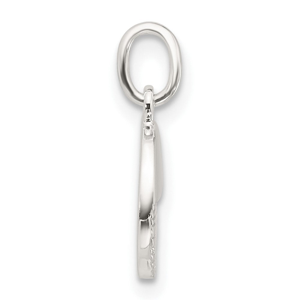 Sterlingsilber E-coated Strukturiert Kreis Charm