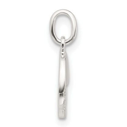 Sterlingsilber E-coated Strukturiert Kreis Charm