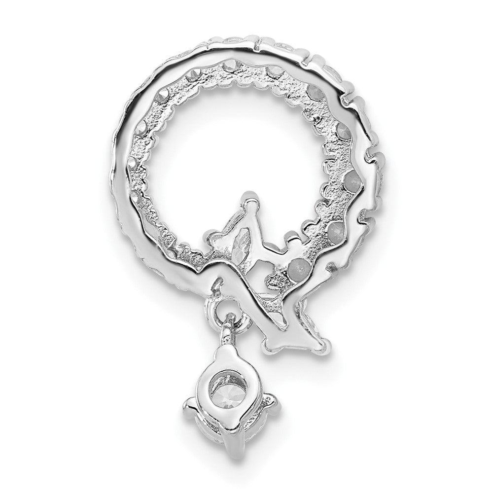 Sterlingsilber Rhodiniert Zirkonia Kreis Kette Anhänger