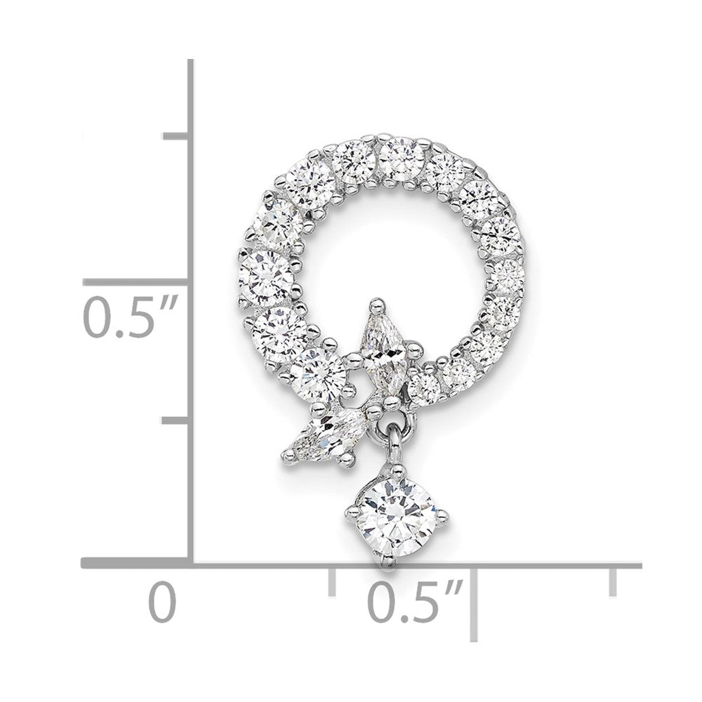 Sterlingsilber Rhodiniert Zirkonia Kreis Kette Anhänger