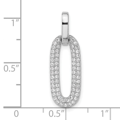 Sterlingsilber Rhodiniert mit Mikro Pavé Zirkonia Anhänger