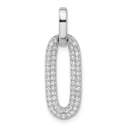 Sterlingsilber Rhodiniert mit Mikro Pavé Zirkonia Anhänger