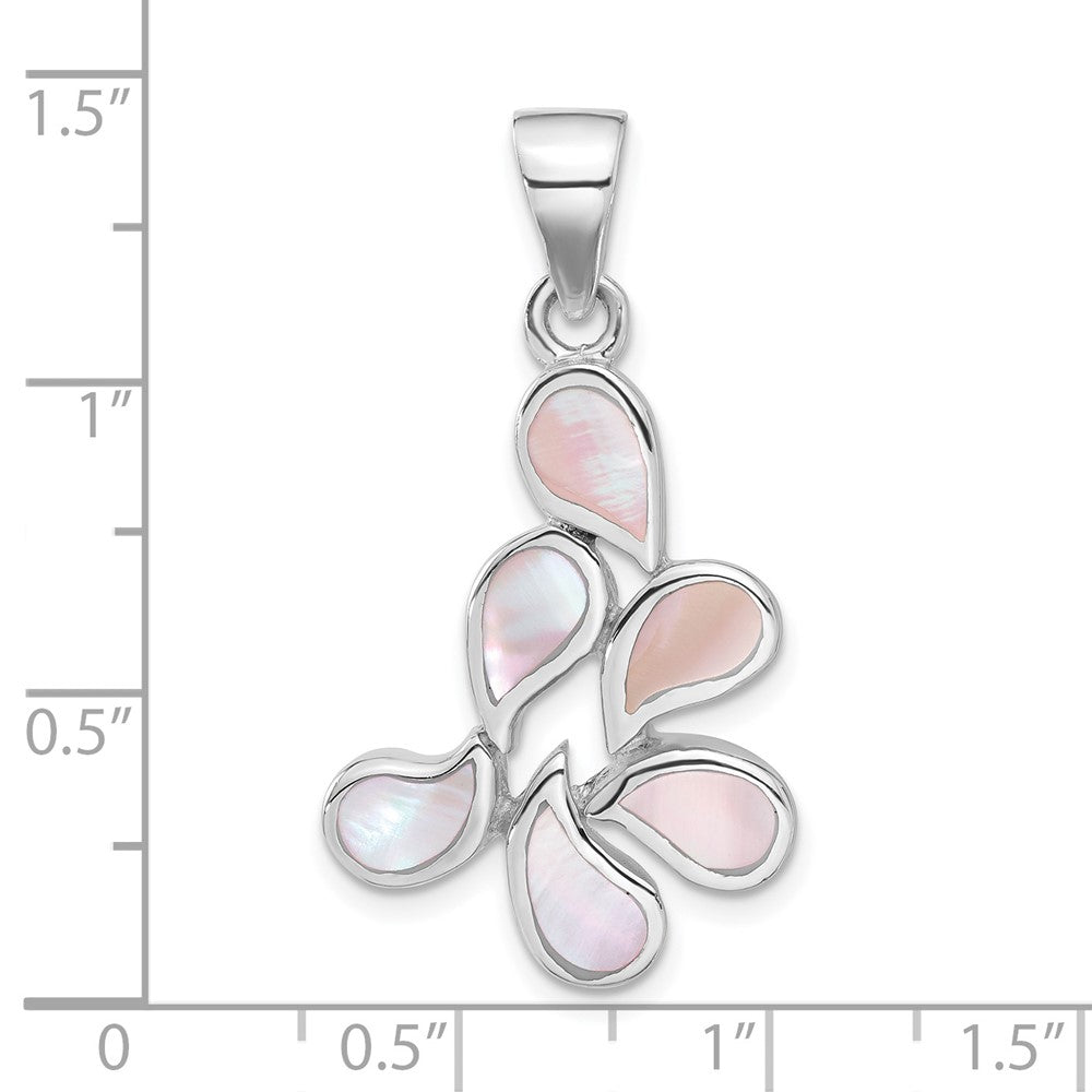 Sterlingsilber Rosa Muschel Tropfen Anhänger