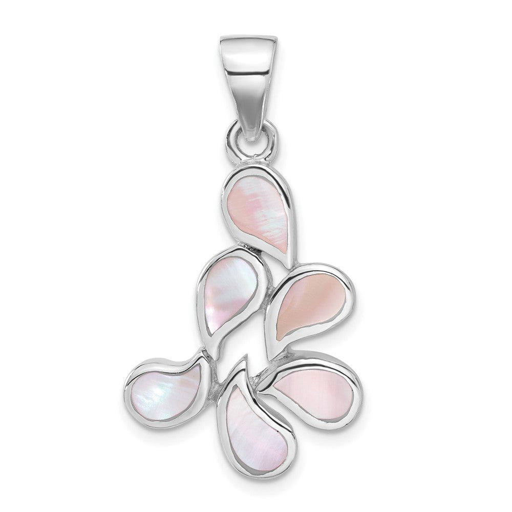 Sterlingsilber Rosa Muschel Tropfen Anhänger