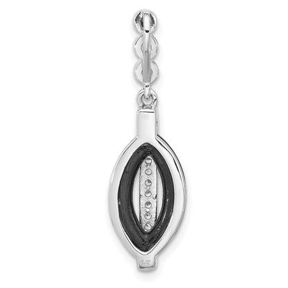 Sterlingsilber Rhodiniert Poliert Zirkonia Schwarz Resin Anhänger
