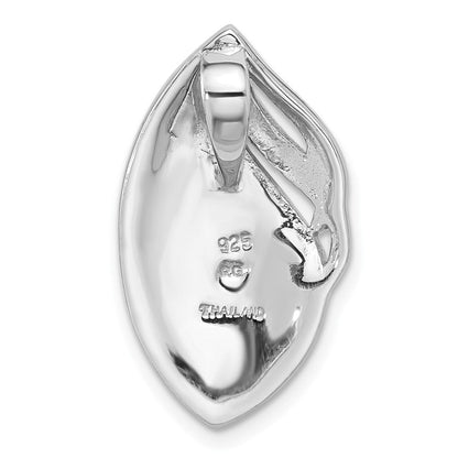 Sterlingsilber Rhodiniert Poliert Oval Abalone Kette Anhänger