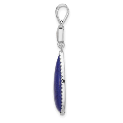 Sterlingsilber Rhodiniert Lapis Lazuli und Zirkonia Anhänger