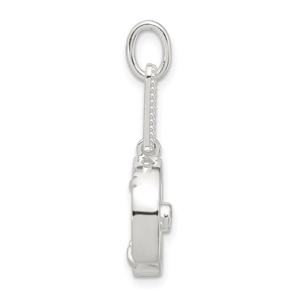 Sterlingsilber E-coated Zirkonia und Perlmutt Anhänger