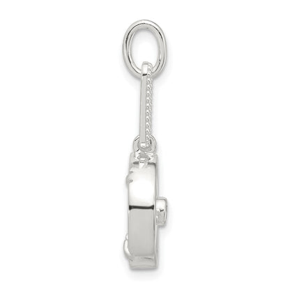 Sterlingsilber E-coated Zirkonia und Perlmutt Anhänger
