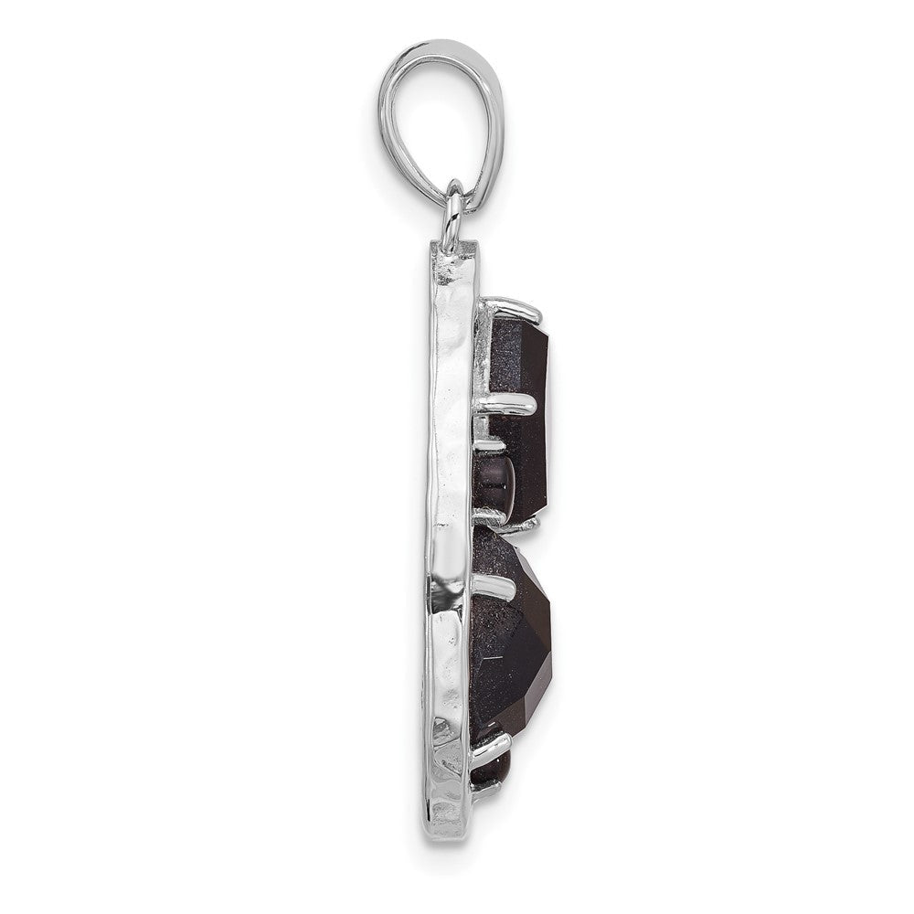 Sterlingsilber Rhodiniert Achat und Howlite Tropfen Anhänger