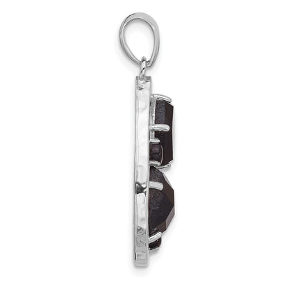 Sterlingsilber Rhodiniert Achat und Howlite Tropfen Anhänger