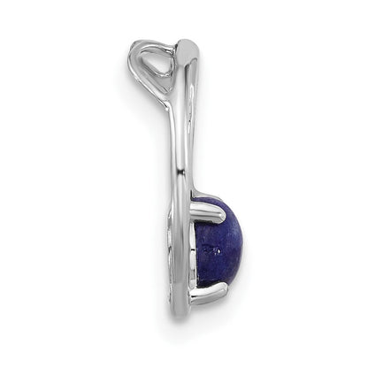 Sterlingsilber Rhodiniert Lapis Lazuli Rund Kette Anhänger