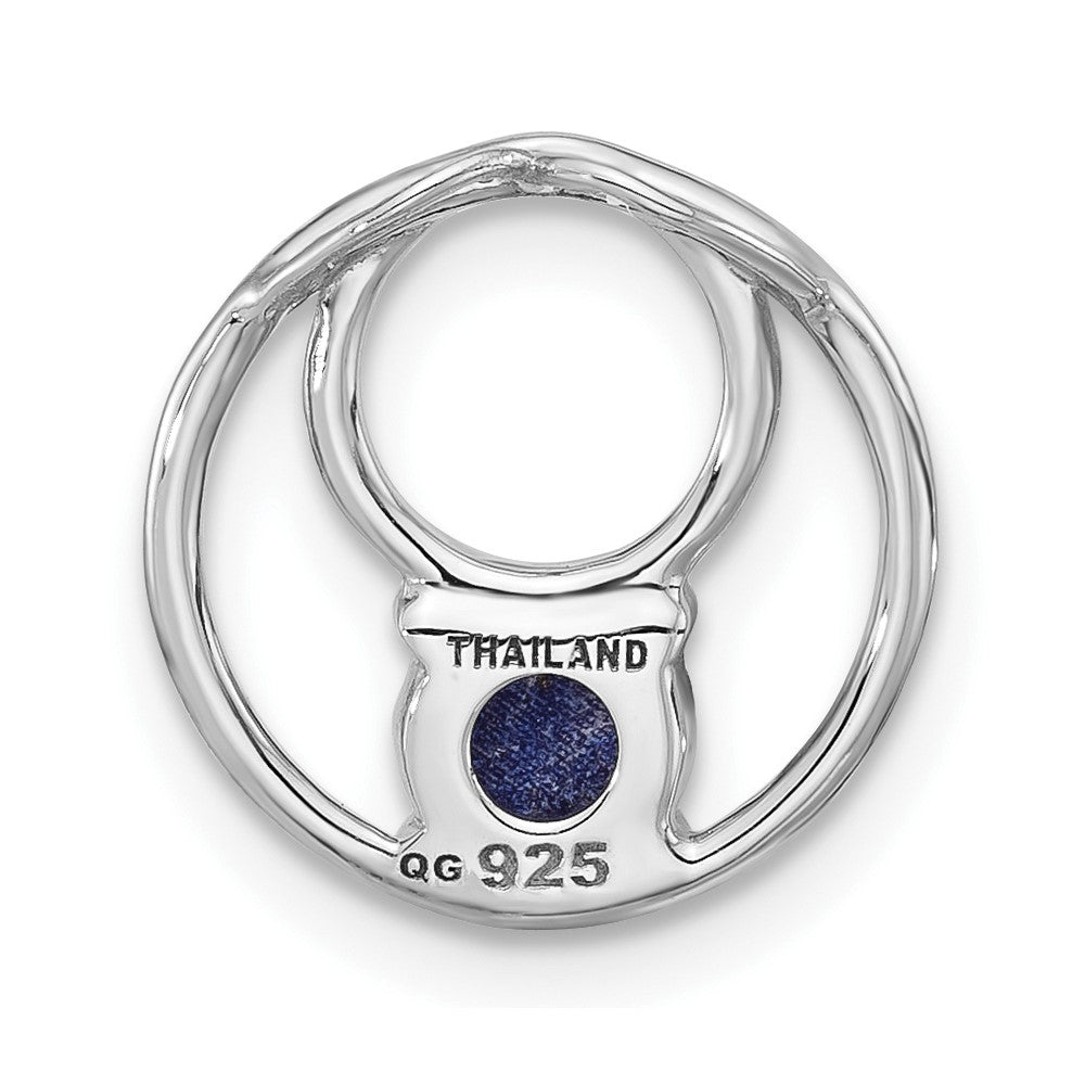 Sterlingsilber Rhodiniert Lapis Lazuli Rund Kette Anhänger