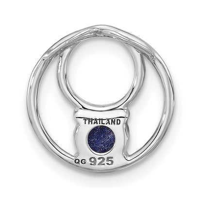 Sterlingsilber Rhodiniert Lapis Lazuli Rund Kette Anhänger