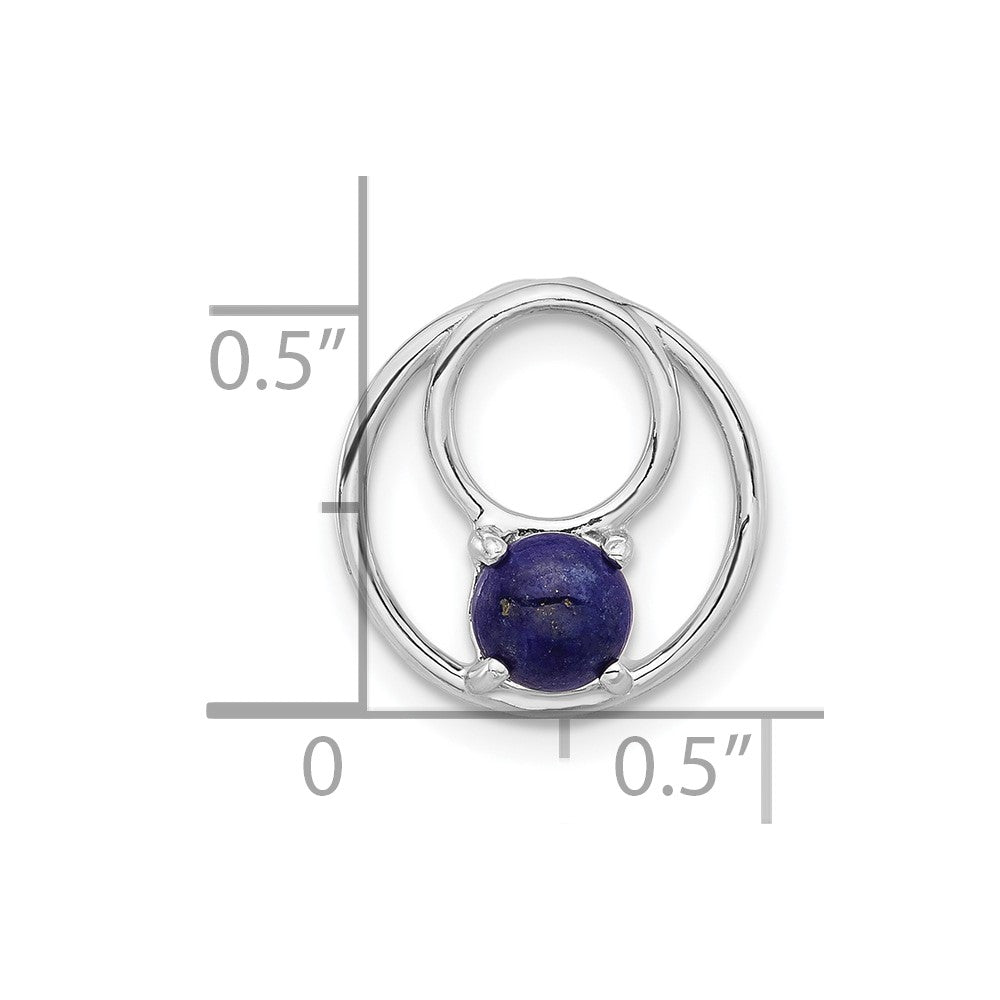 Sterlingsilber Rhodiniert Lapis Lazuli Rund Kette Anhänger