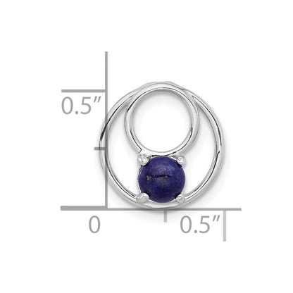 Sterlingsilber Rhodiniert Lapis Lazuli Rund Kette Anhänger