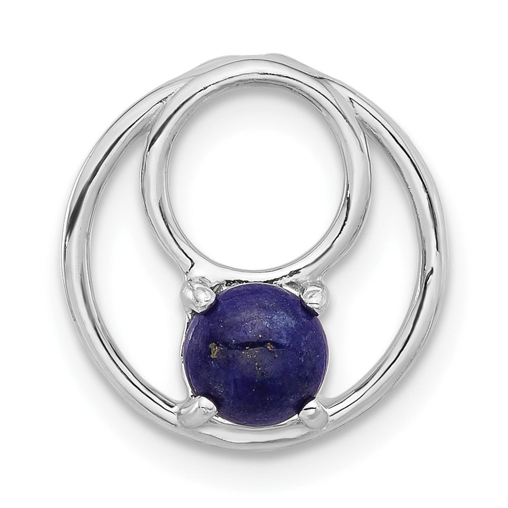 Sterlingsilber Rhodiniert Lapis Lazuli Rund Kette Anhänger