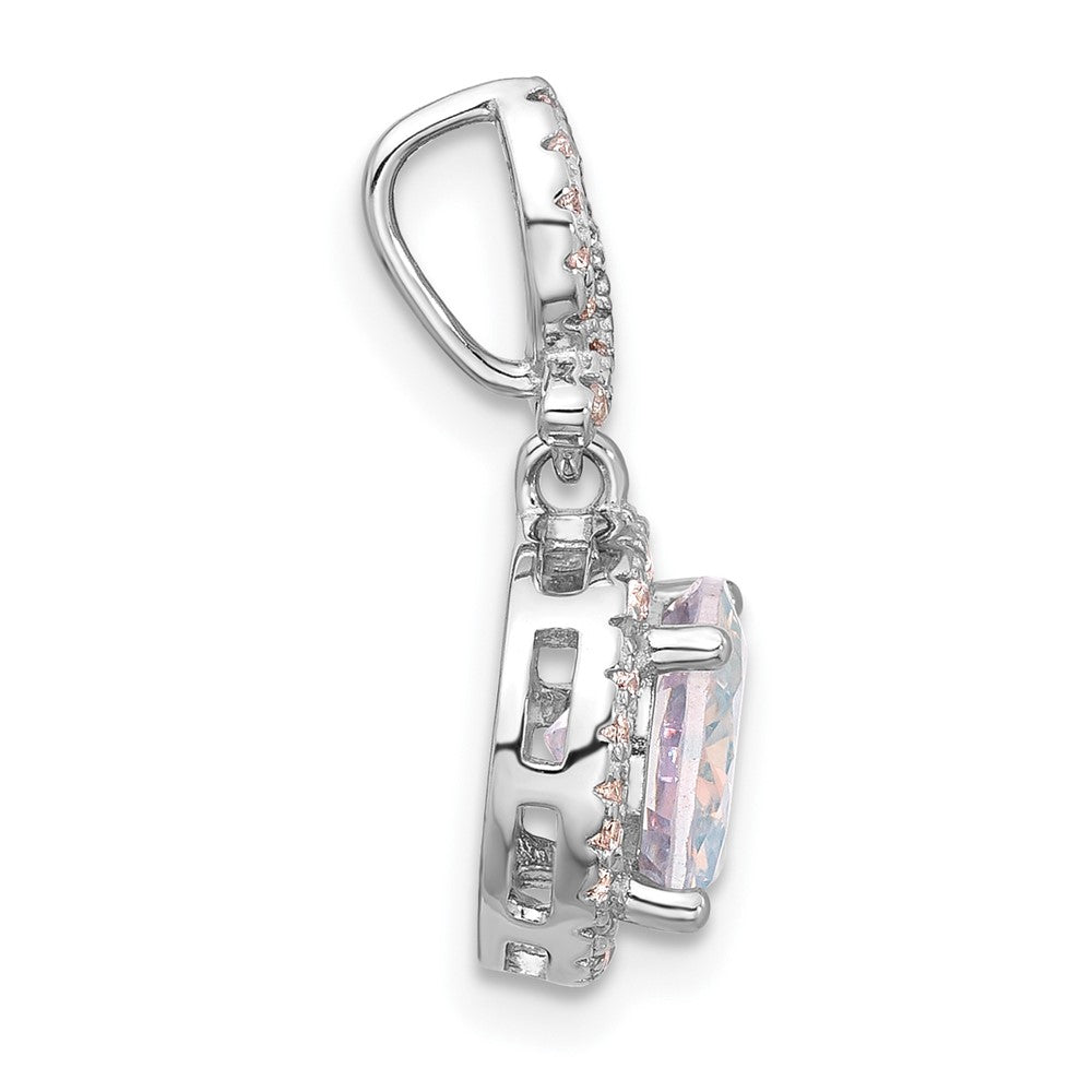 Sterlingsilber Rhodiniert Iridescent Zirkonia Anhänger