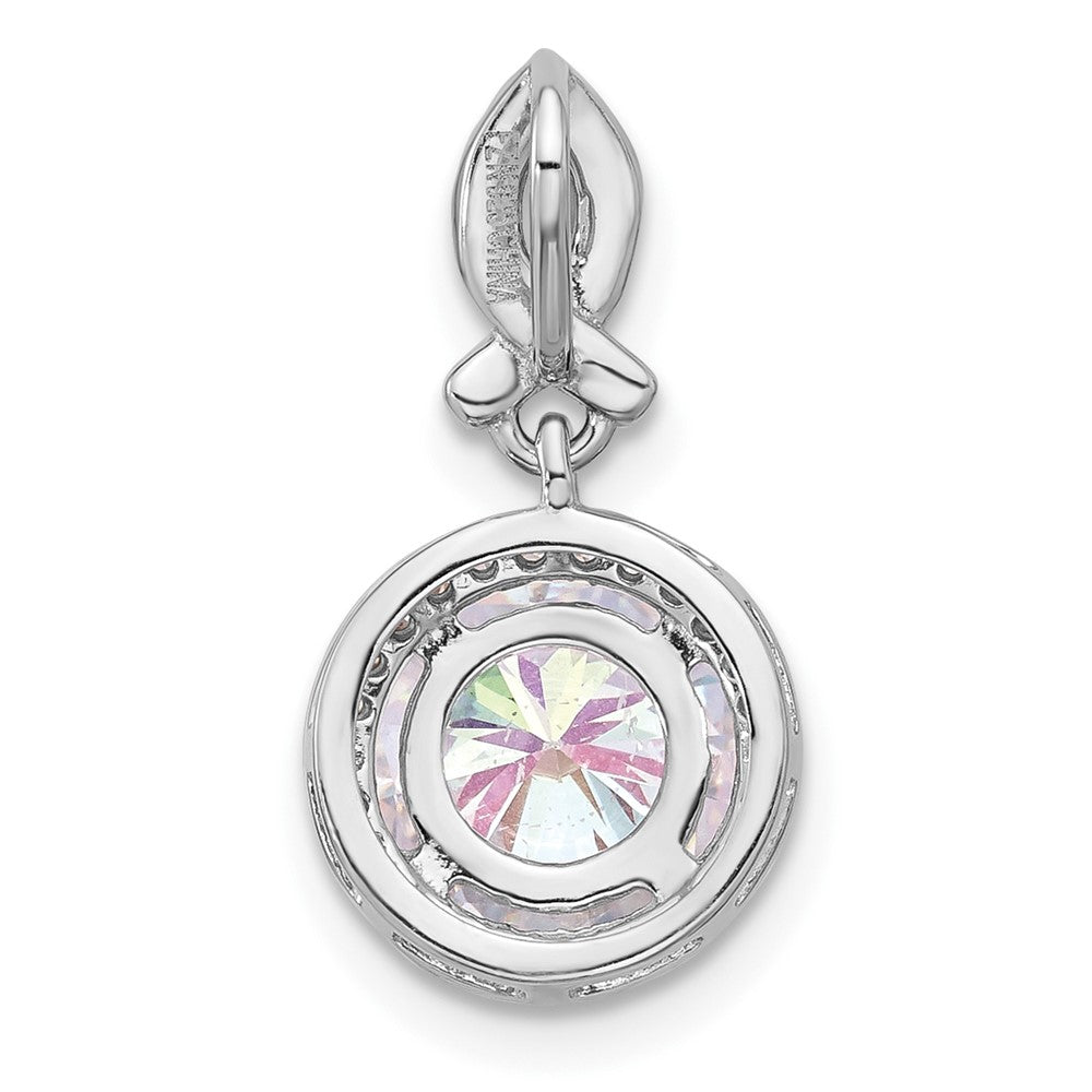 Sterlingsilber Rhodiniert Iridescent Zirkonia Anhänger