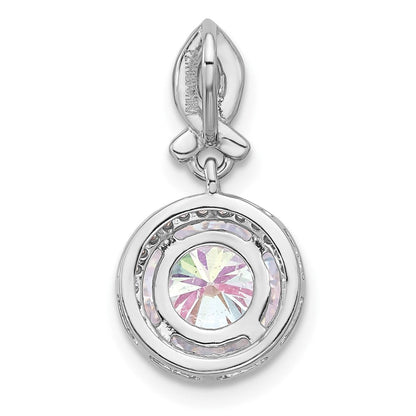 Sterlingsilber Rhodiniert Iridescent Zirkonia Anhänger