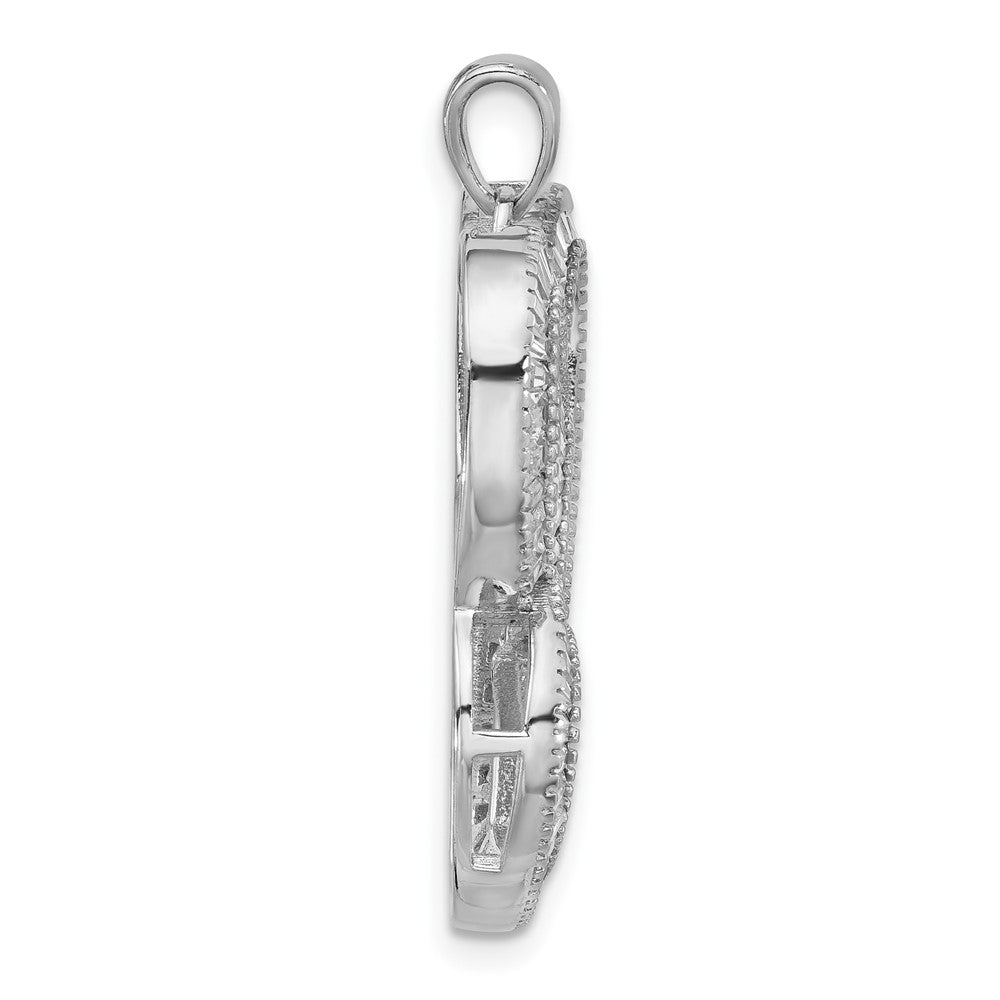 Sterlingsilber Rhodiniert Intertwined Zirkonia Herzen Anhänger