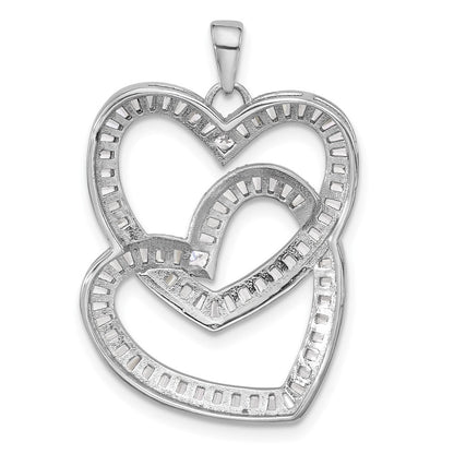Sterlingsilber Rhodiniert Intertwined Zirkonia Herzen Anhänger