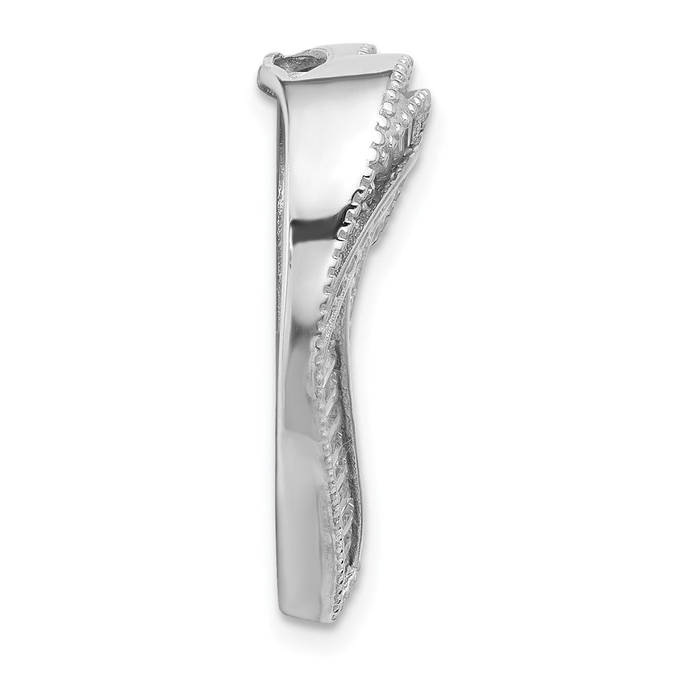 Sterlingsilber Rhodiniert Zirkonia Herz Kette Anhänger