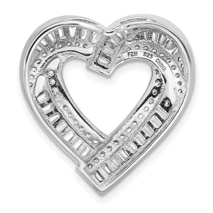 Sterlingsilber Rhodiniert Zirkonia Herz Kette Anhänger