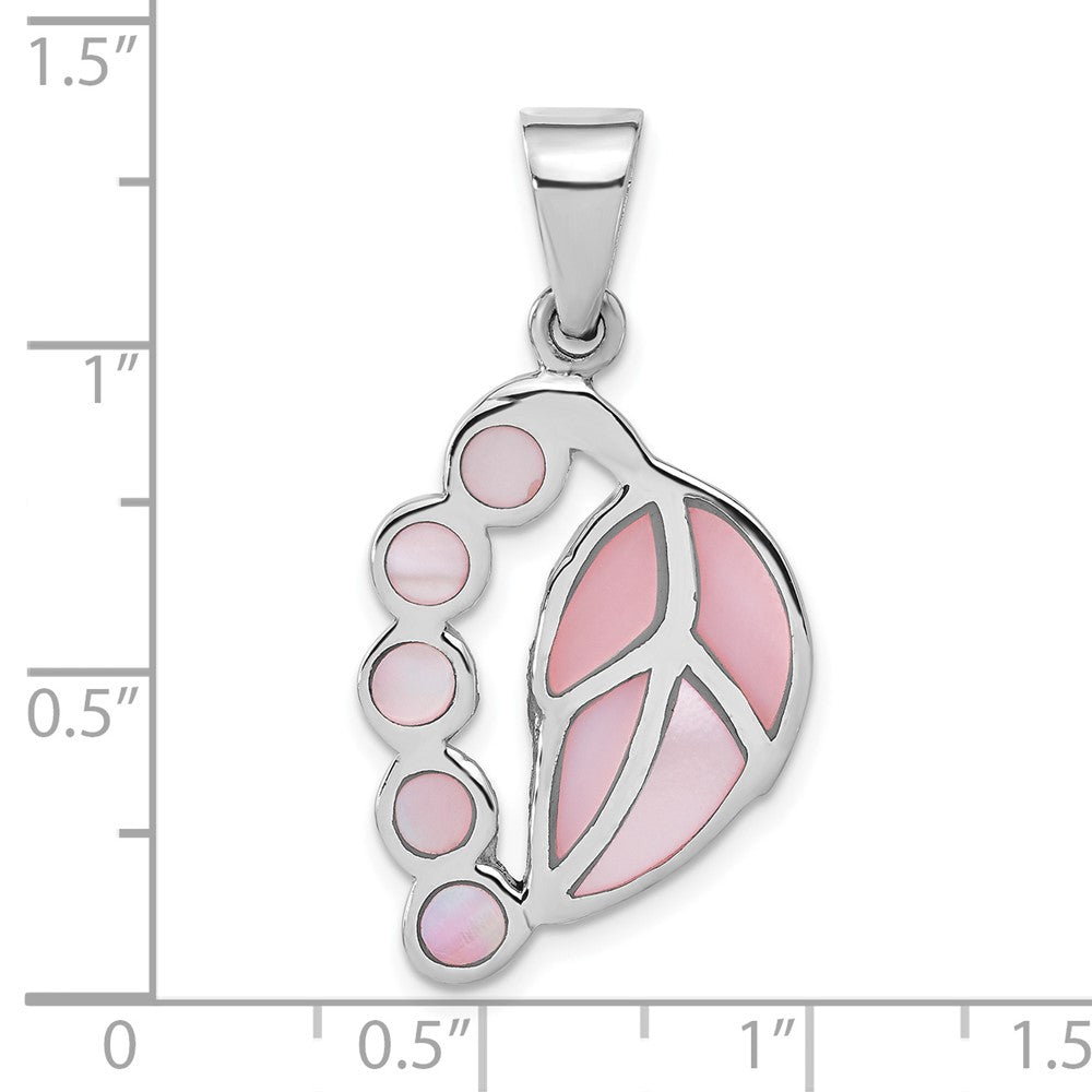 Sterlingsilber Rosa Muschel Blatt Anhänger