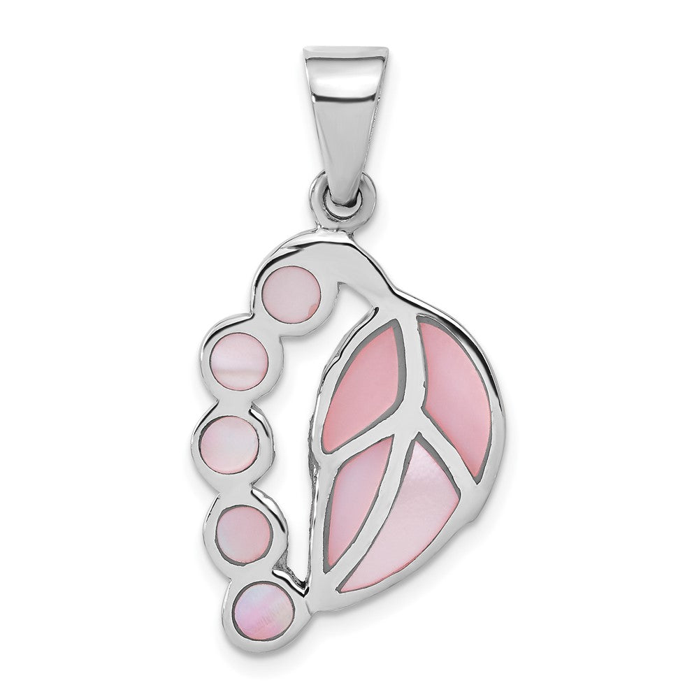 Sterlingsilber Rosa Muschel Blatt Anhänger