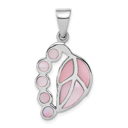 Sterlingsilber Rosa Muschel Blatt Anhänger