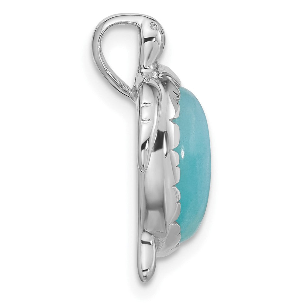 Sterlingsilber Rhodiniert Amazonite Schildkröte Kette Anhänger
