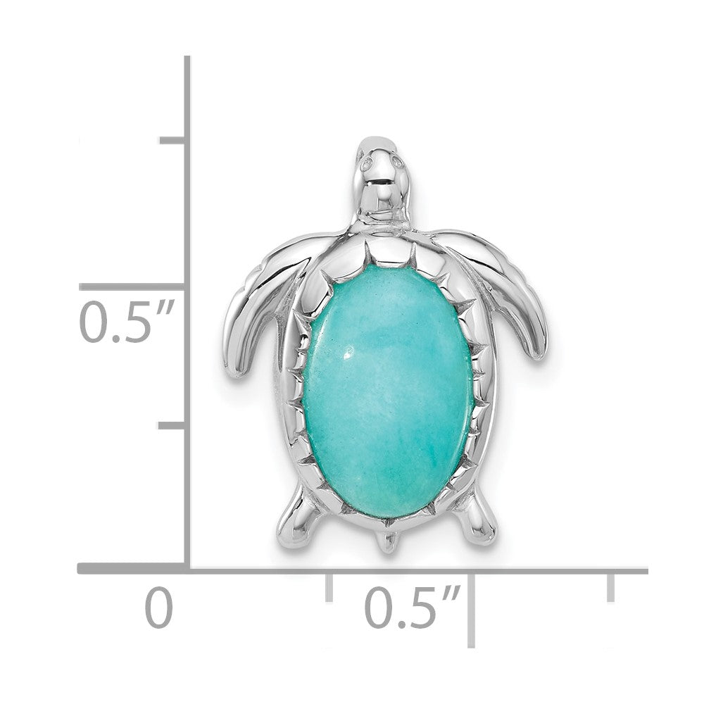 Sterlingsilber Rhodiniert Amazonite Schildkröte Kette Anhänger