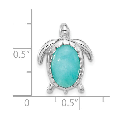 Sterlingsilber Rhodiniert Amazonite Schildkröte Kette Anhänger