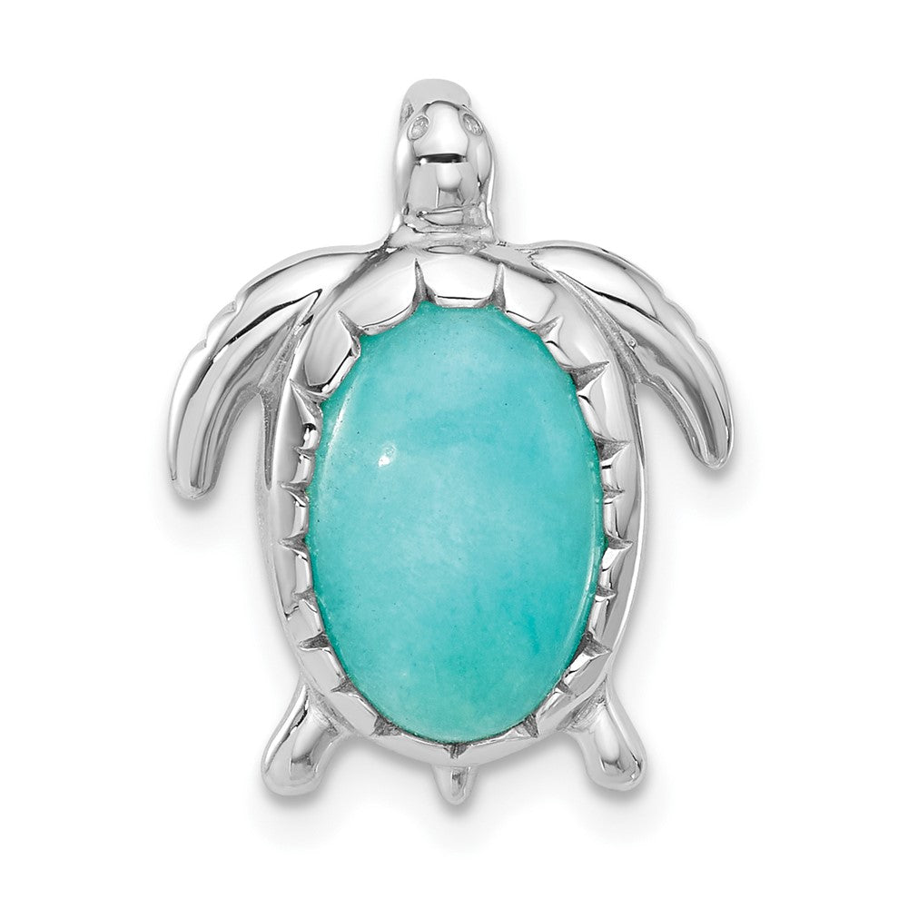 Sterlingsilber Rhodiniert Amazonite Schildkröte Kette Anhänger