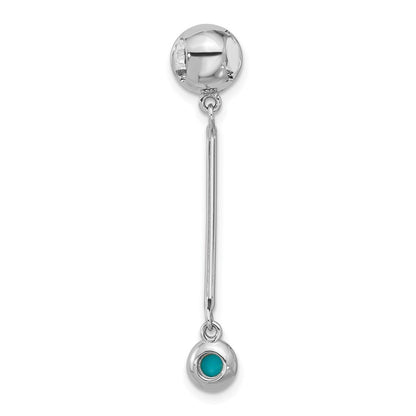 Sterlingsilber Rhodiniert Türkis Tropfen Kette Anhänger