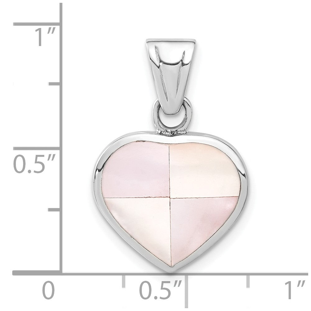 Sterlingsilber Weiß Muschel Herz Anhänger
